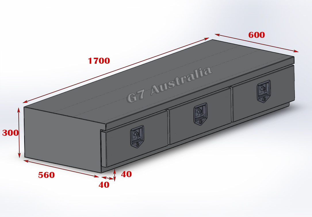 Ute Tray Drawer Unit 3 Drawer Top Mount