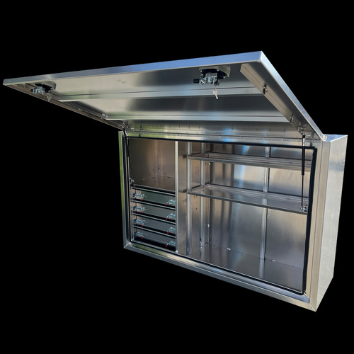 1900x600x1200 Aluminium Full Side Opening Square Edge Truck Tool Box