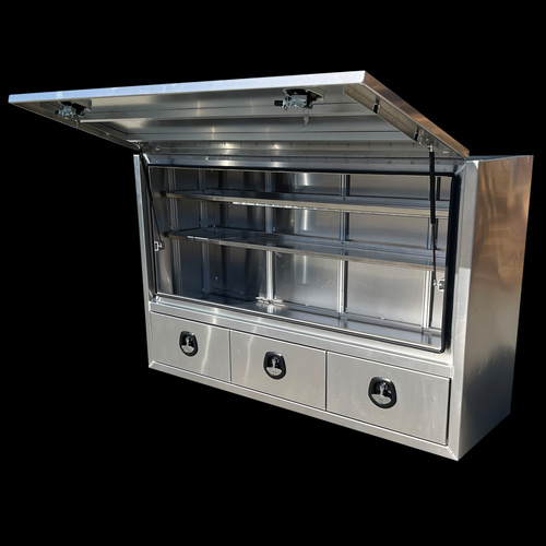 1900x600x1200 Aluminium Full Side Opening Square Edge Truck Tool Box
